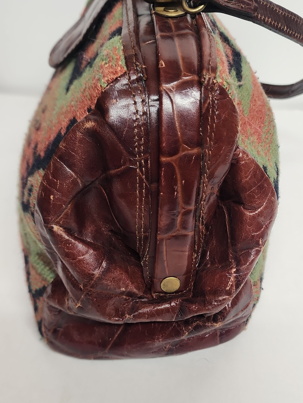 Danielle Nicole Vtg Made In Italy Brown Leather Interior Doctors Style Handbag - Picture 3 of 16